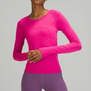 lululemon swiftly tech long sleeve race length sonic pink!